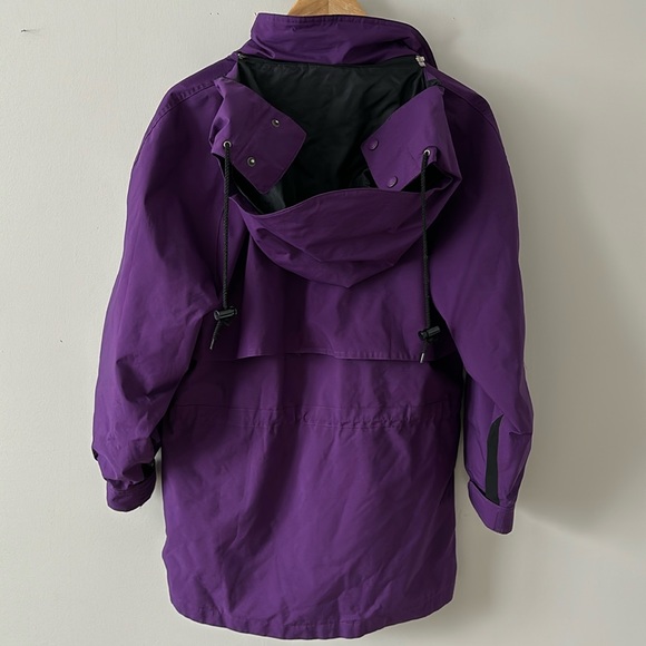 Y2K Eddie Bauer Gore-Tex Full Zip Royal Purple Vented Full Zip Mid Lengt… - Picture 2 of 12